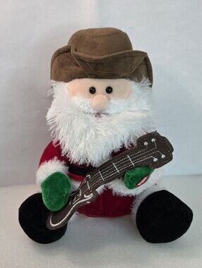 Vtg. Hugfun Animated 12" Battery Operated  Singing Cowboy Santa .